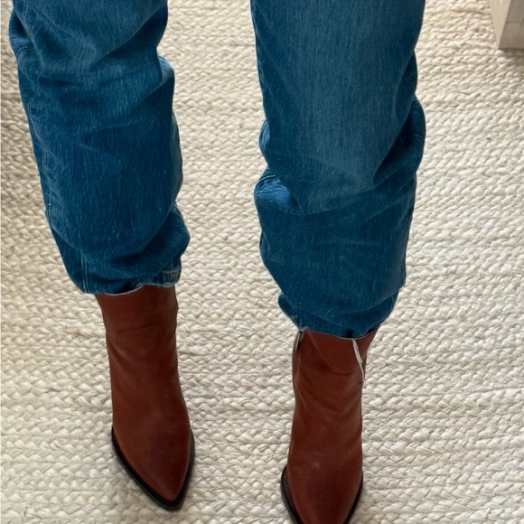 Saint Laurent Theo Raw-edge Ankle Boots in Brown Calfskin Leather - Picture 10 of 13